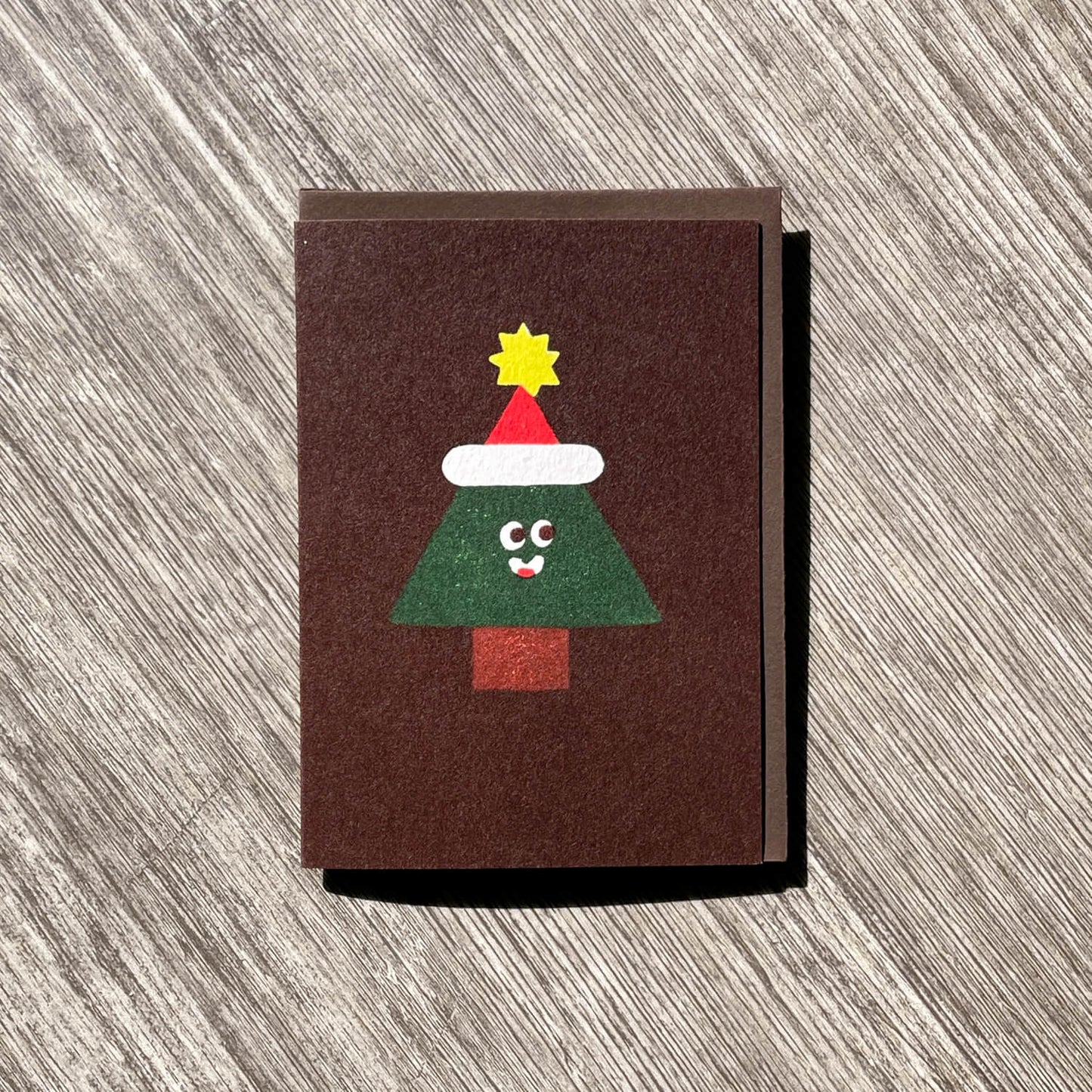Greeting Card - Christmas Tree Brown Hoho Hat