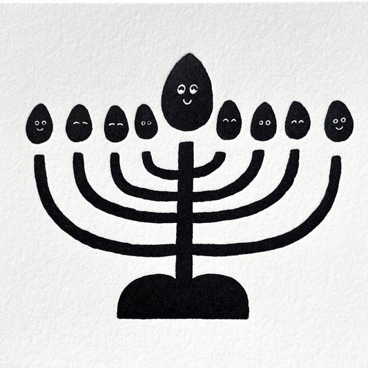 Letterpress Card Set - Hanukkah Menorah