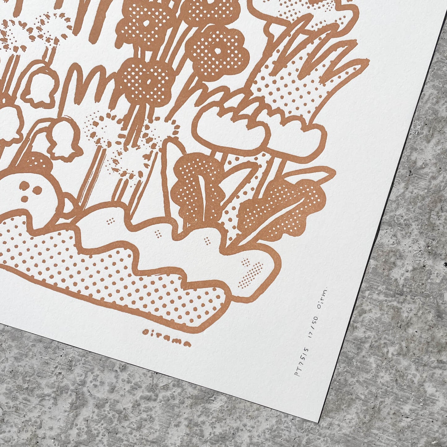 Letterpress Art Print - Genki? PT7515