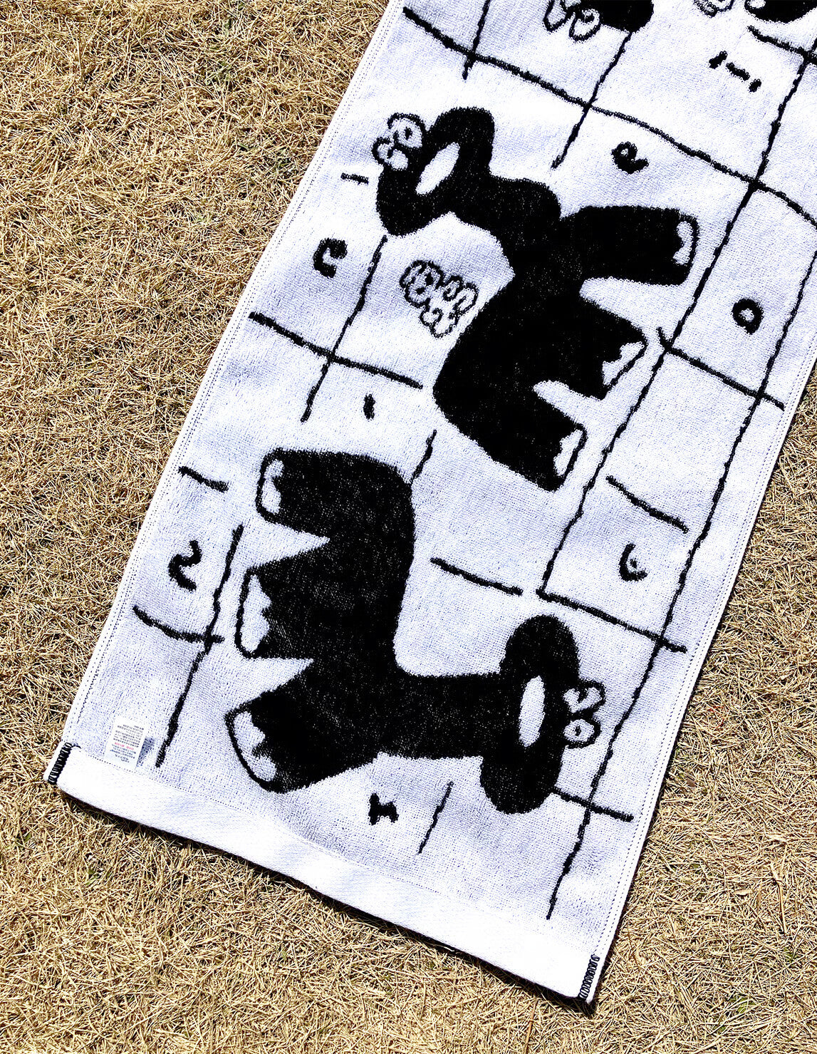 Dinosaur Onsen Hand Towel Black