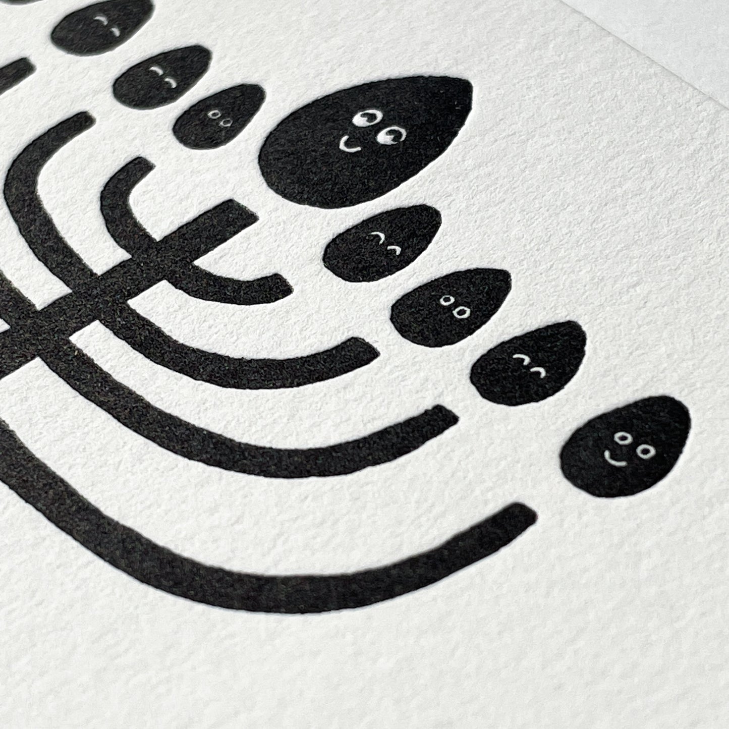 Letterpress Card - Hanukkah Menorah
