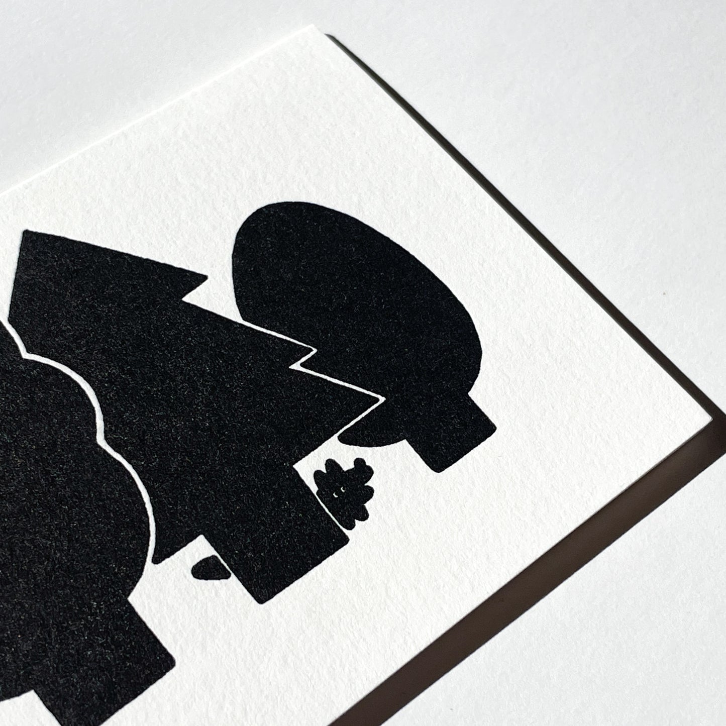 Letterpress Card - Coyote in Forest