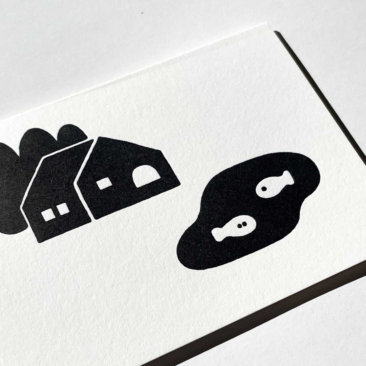 Letterpress Card - Pond & House