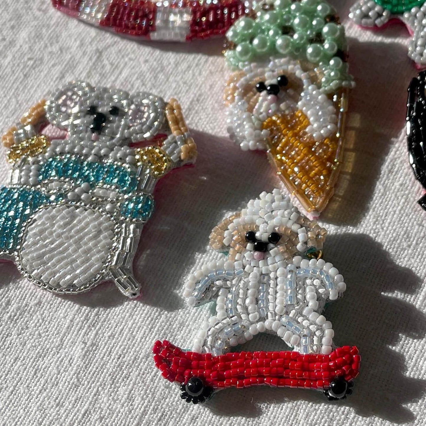 Brooch - Dog in Ice Cream