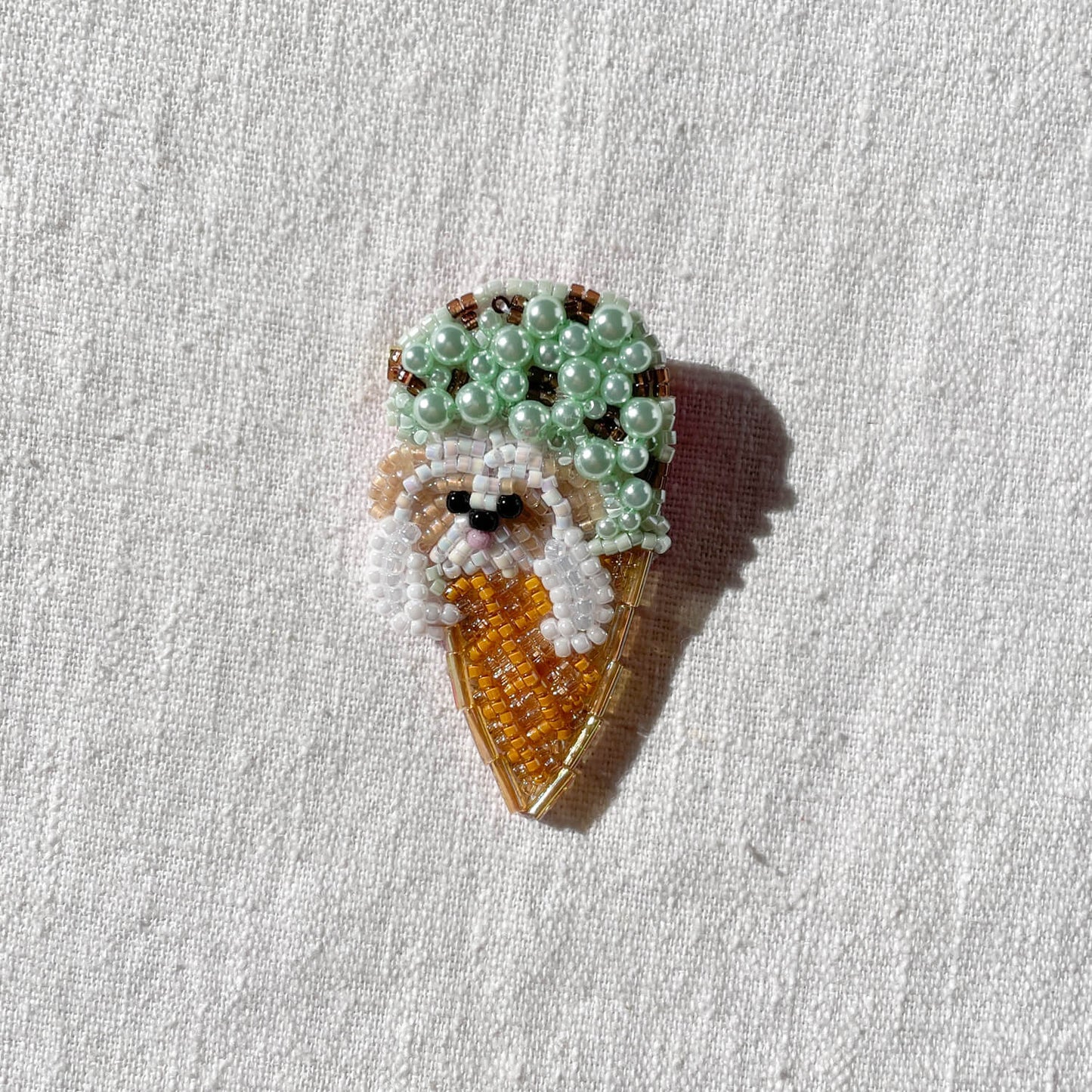 Brooch - Dog in Ice Cream