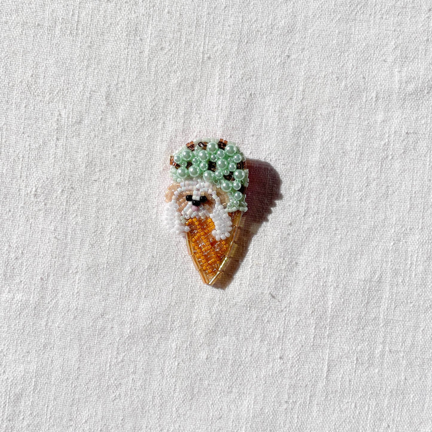 Brooch - Dog in Ice Cream