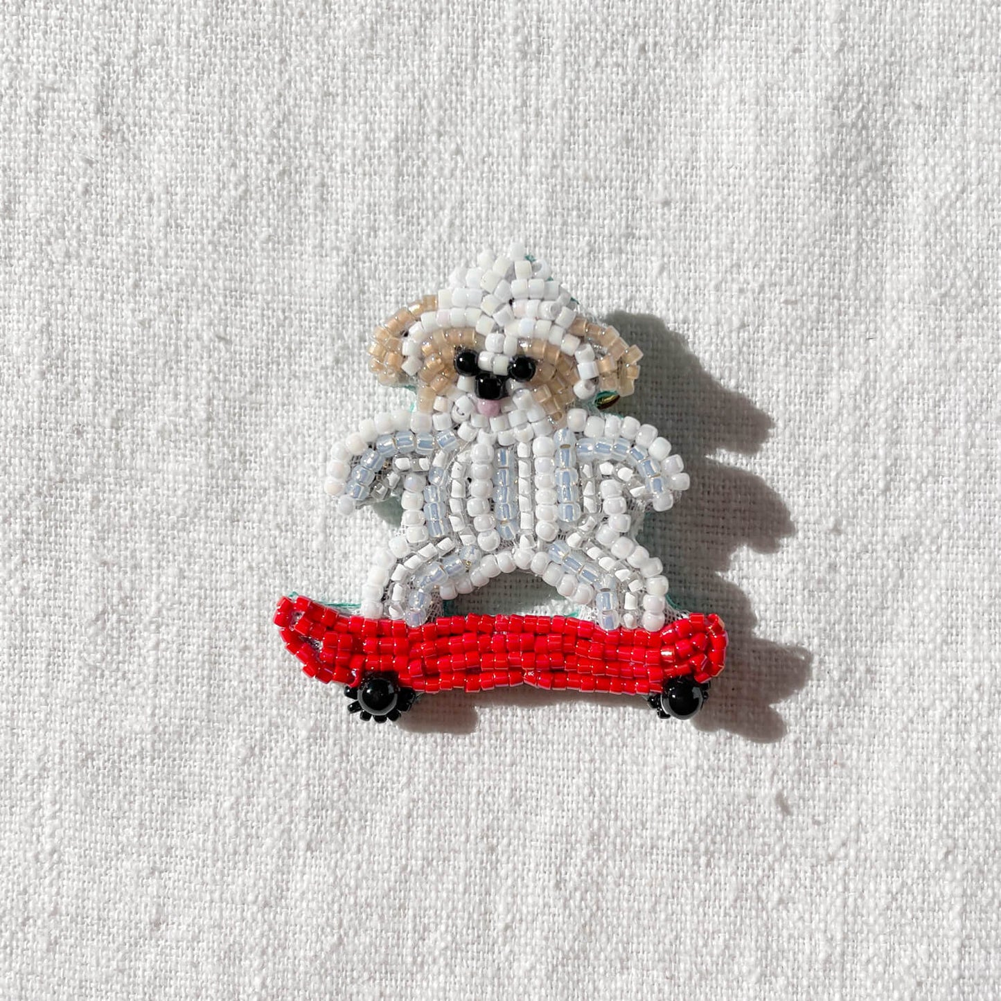 Brooch - Skateboarding Dog