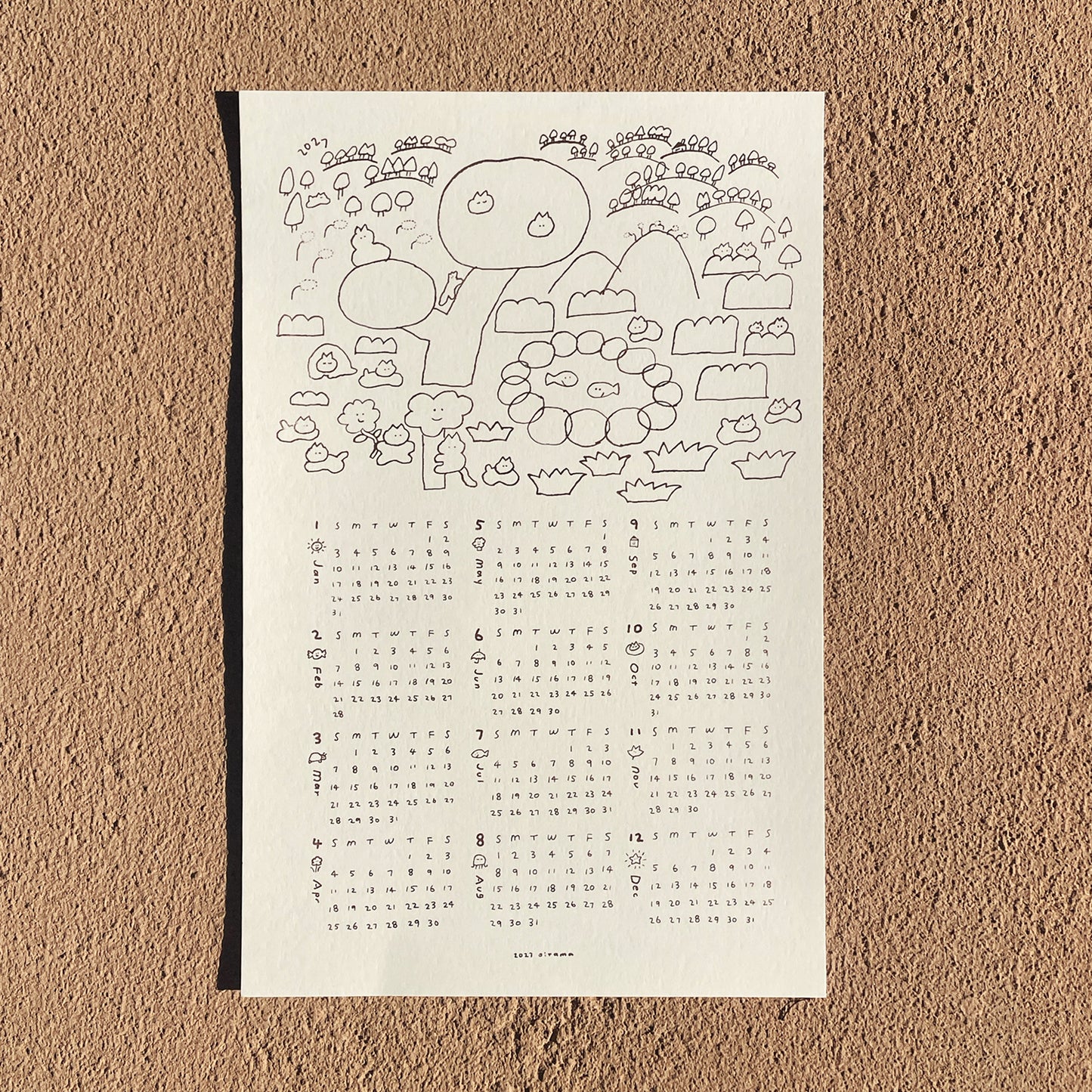 2027 Riso Wall Calendar - Play