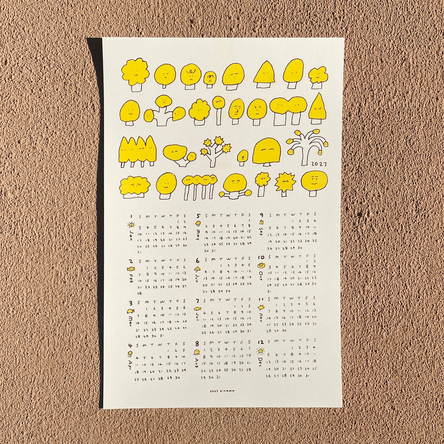 2027 Wall Calendar - Trees