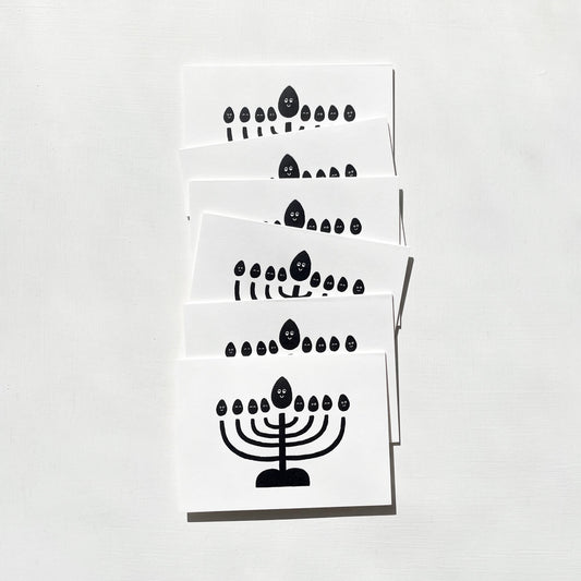Letterpress Card Set - Hanukkah Menorah