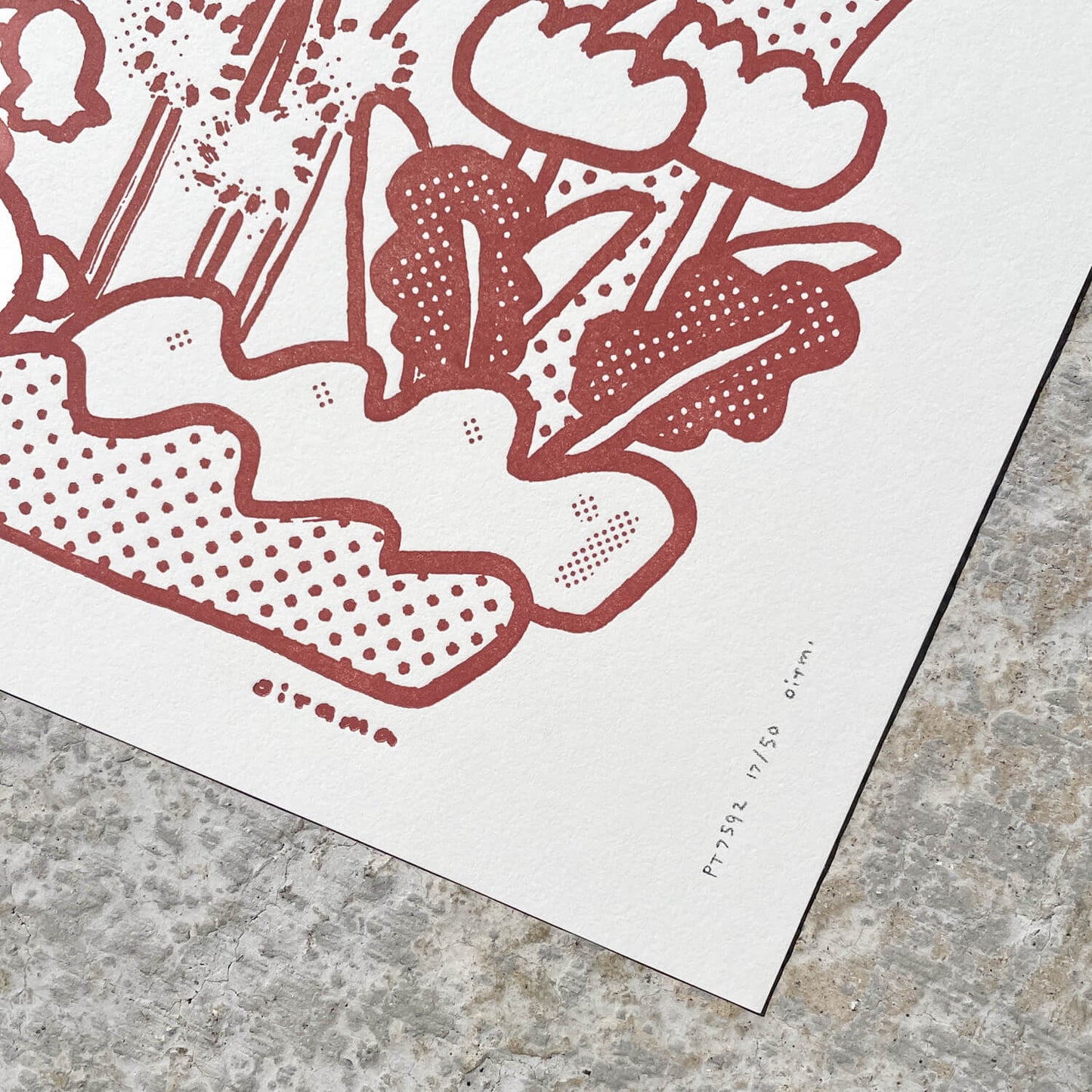 Letterpress Art Print - Genki? PT7592