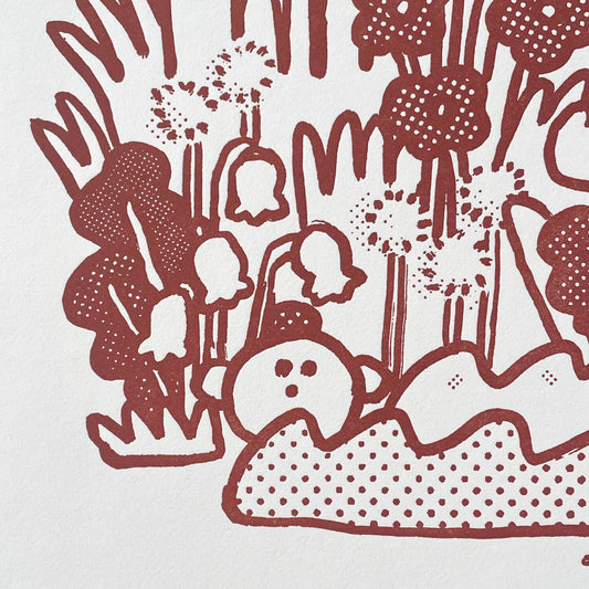 Letterpress Art Print - Genki? PT7592