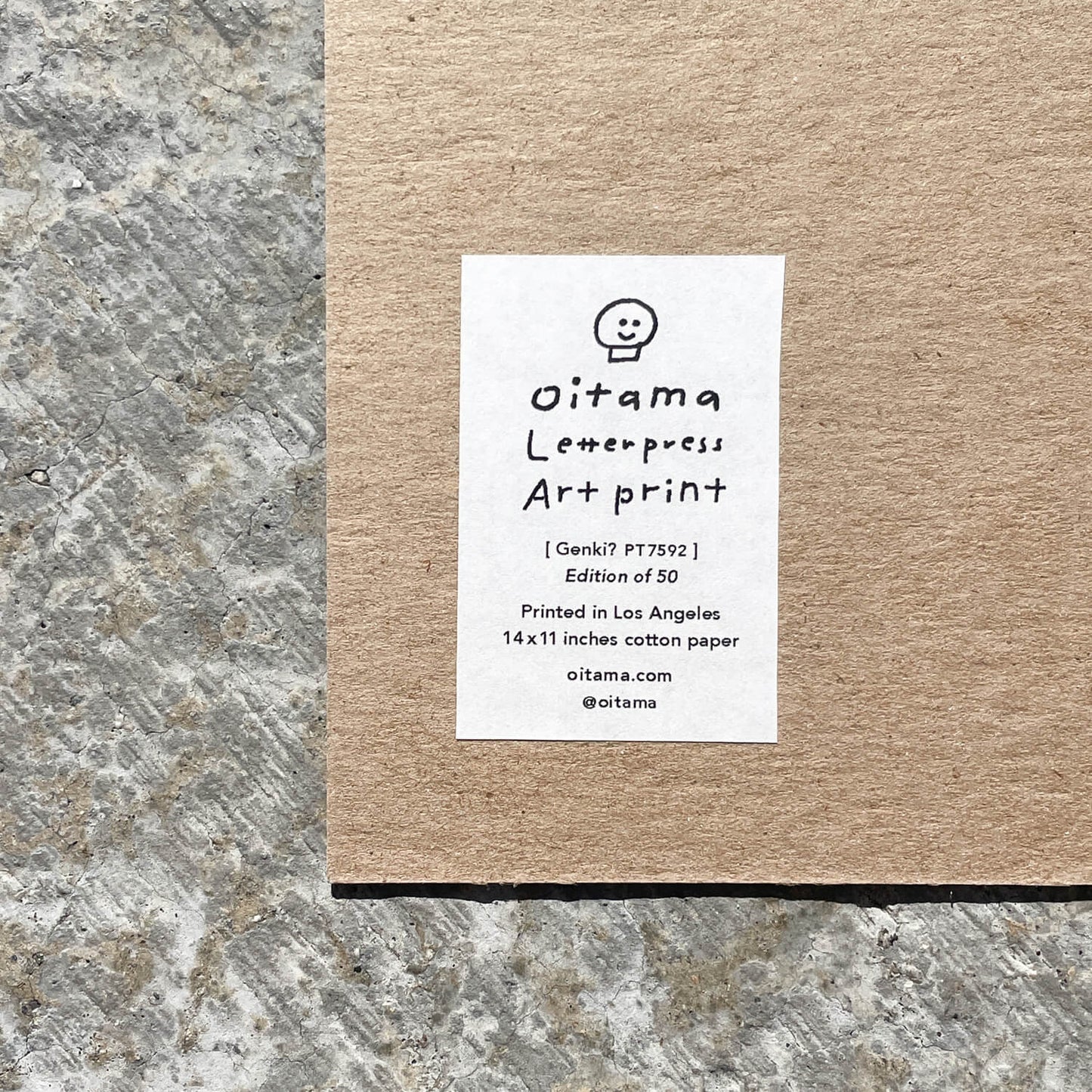 Letterpress Art Print - Genki? PT7515