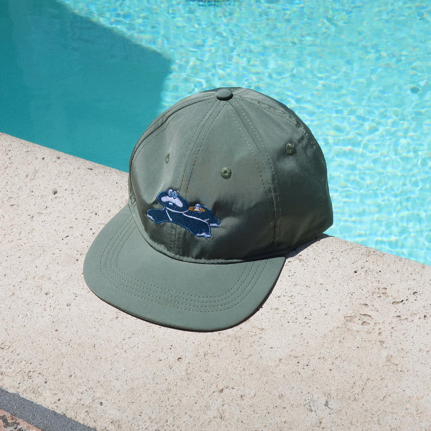 Dinosaur Onsen Cap - Water Resistant Smokey Green