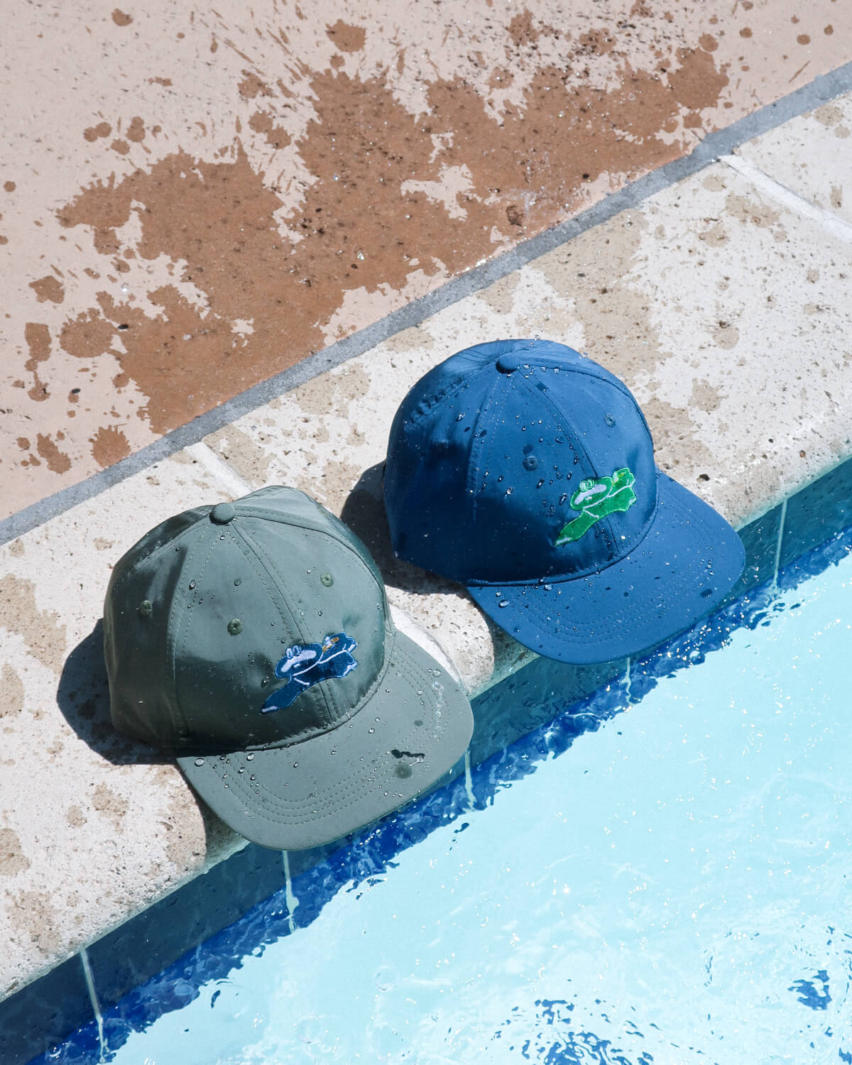 Dinosaur Onsen Cap - Water Resistant Blue