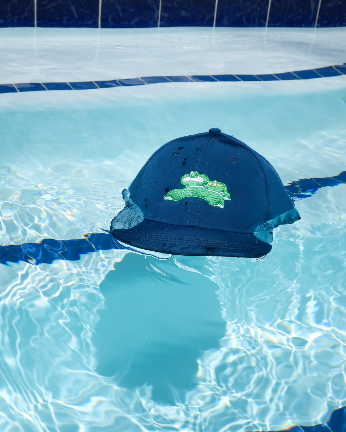 Dinosaur Onsen Cap - Water Resistant Blue