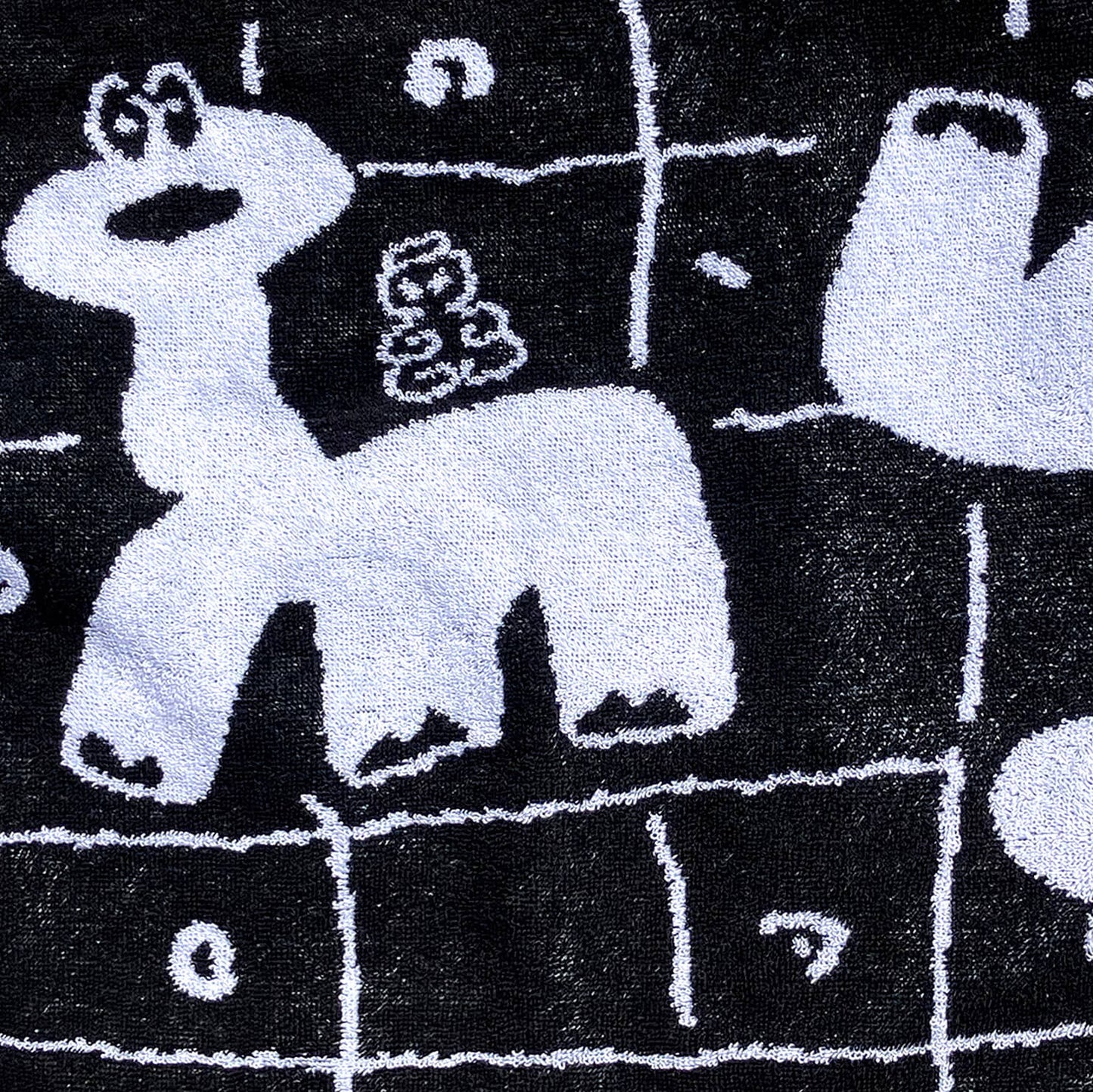 Dinosaur Onsen Hand Towel Black