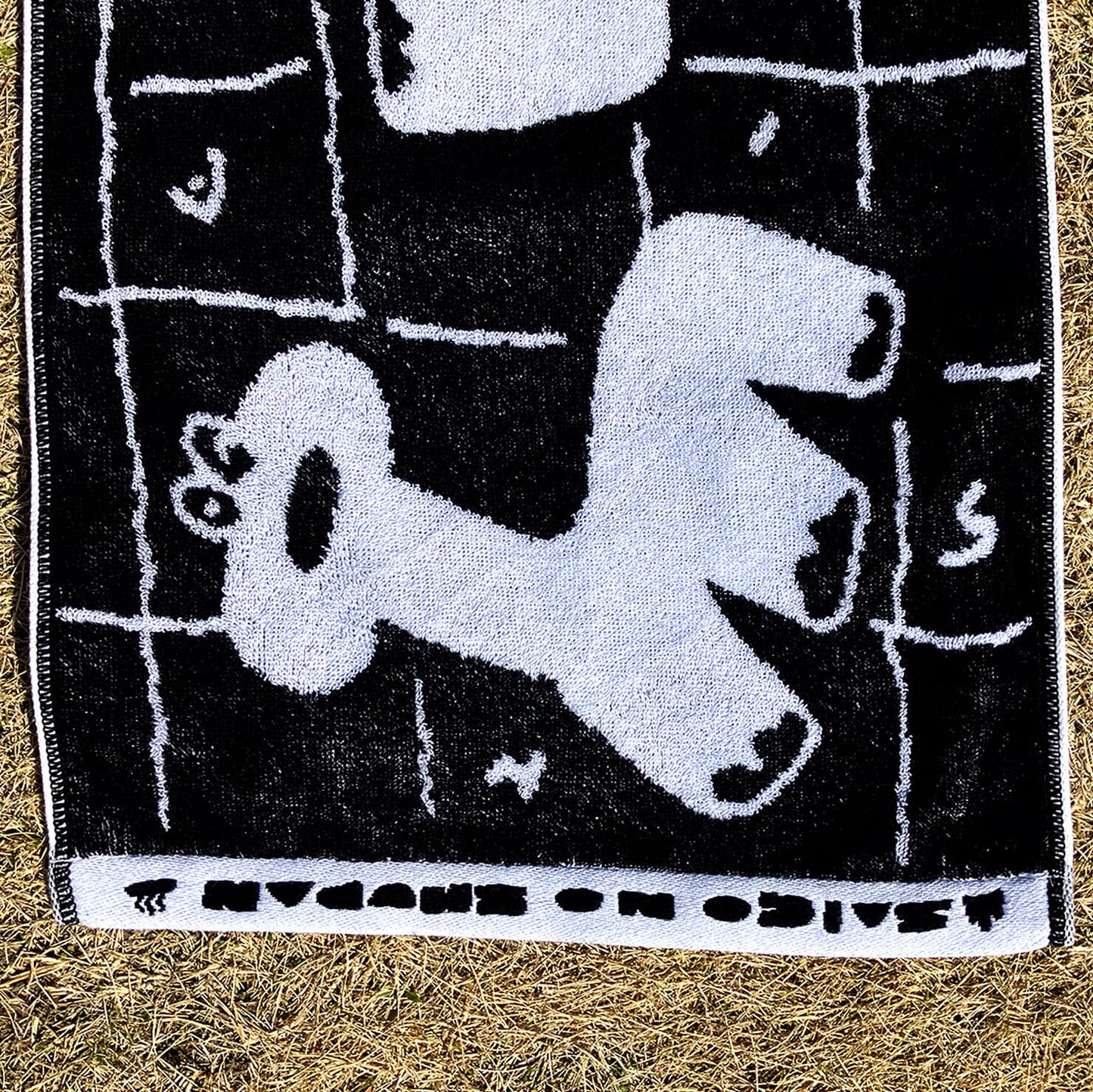 Dinosaur Onsen Hand Towel Black