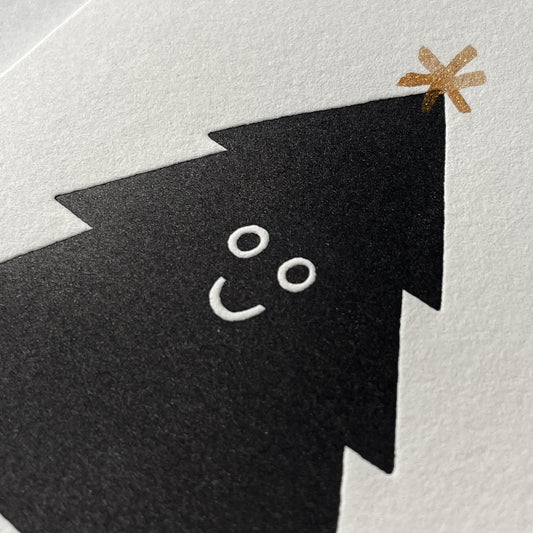 Letterpress Card - Holiday Black Tree
