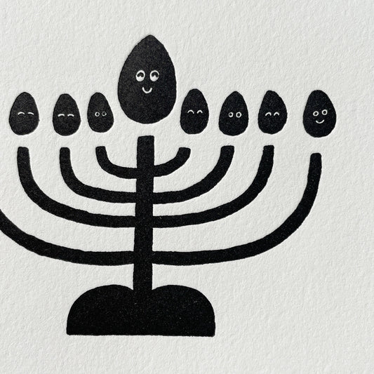 Letterpress Card - Hanukkah Menorah