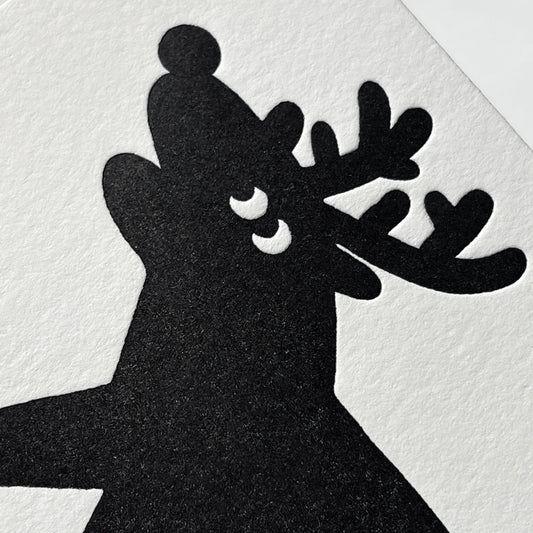 Letterpress Card - Holiday Reindeer