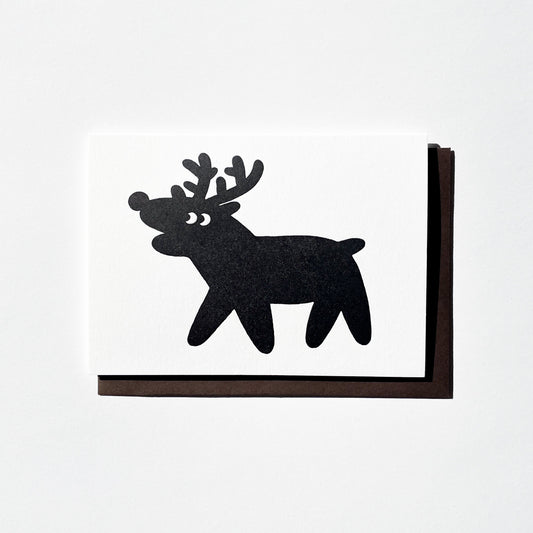 Letterpress Card - Holiday Reindeer