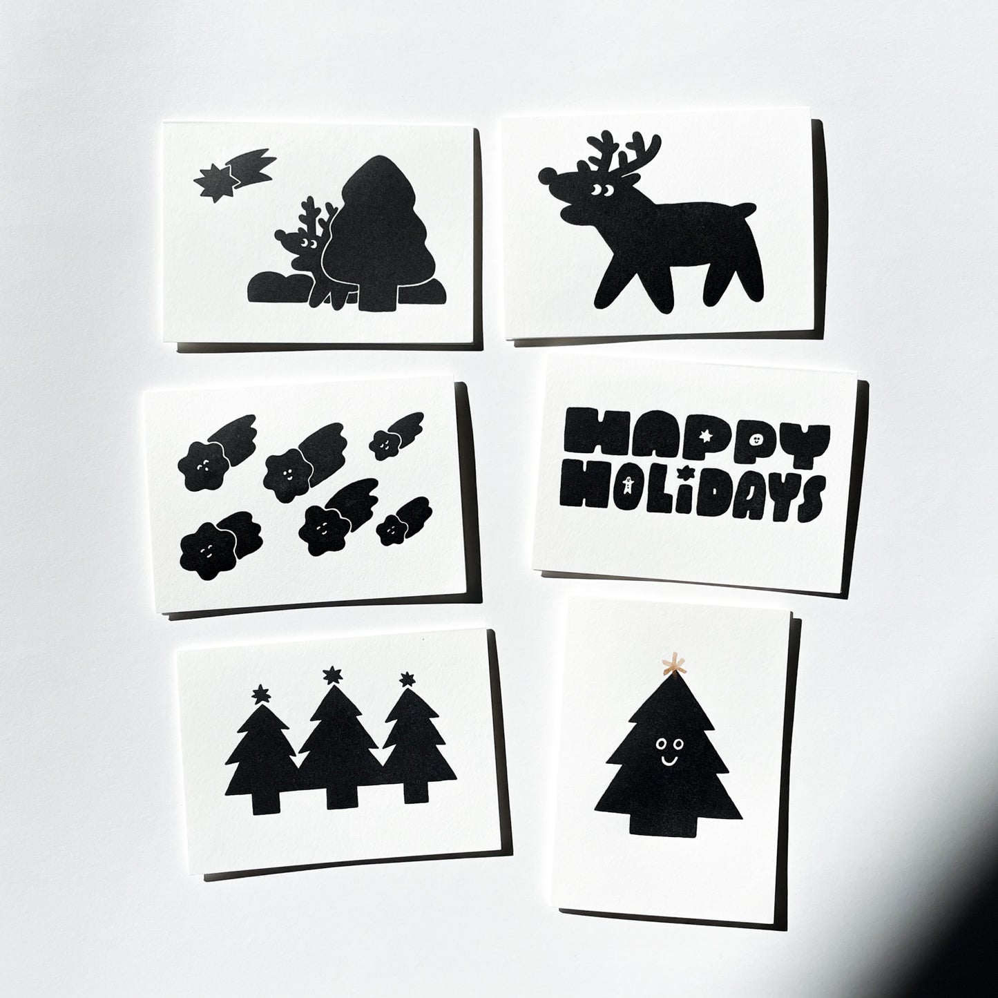 Letterpress Card - Holiday Reindeer & Star