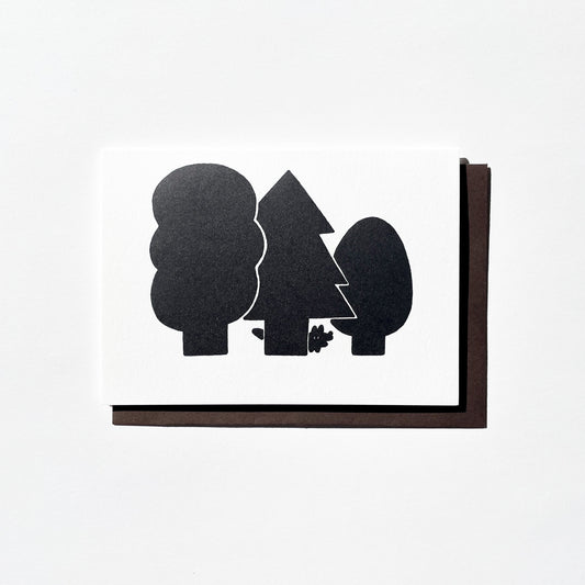 Letterpress Card - Coyote in Forest