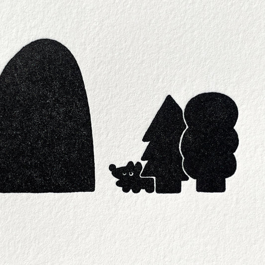 Letterpress Card - Coyote & Mountain