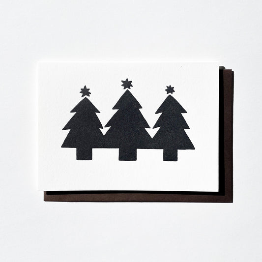 Letterpress Card - Fir Trees