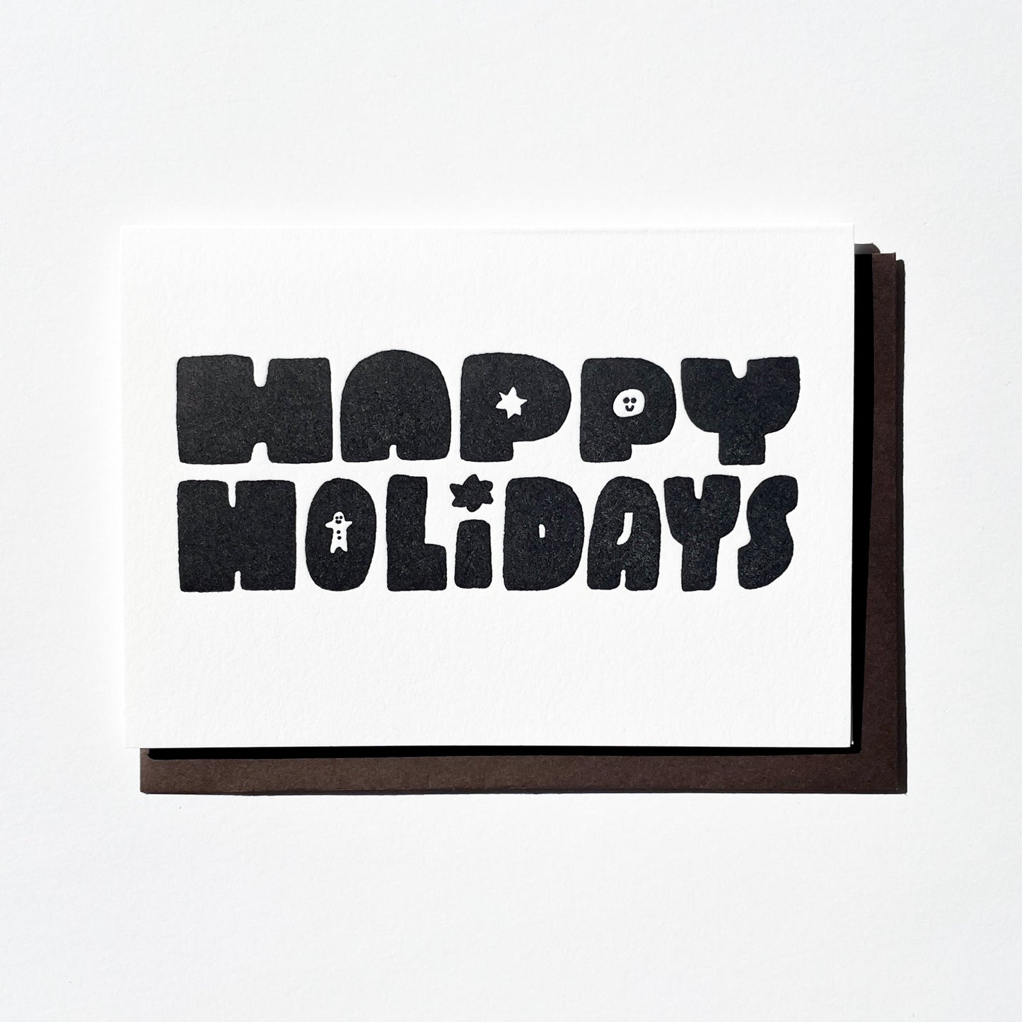 Letterpress Card - Happy Holidays