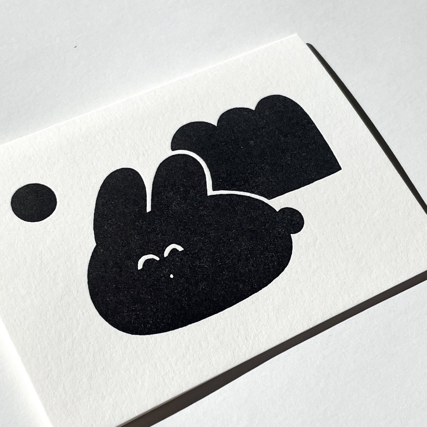 Letterpress Card - Rabbit & Moon