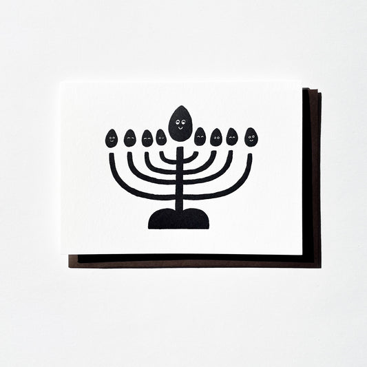 Letterpress Card - Hanukkah Menorah