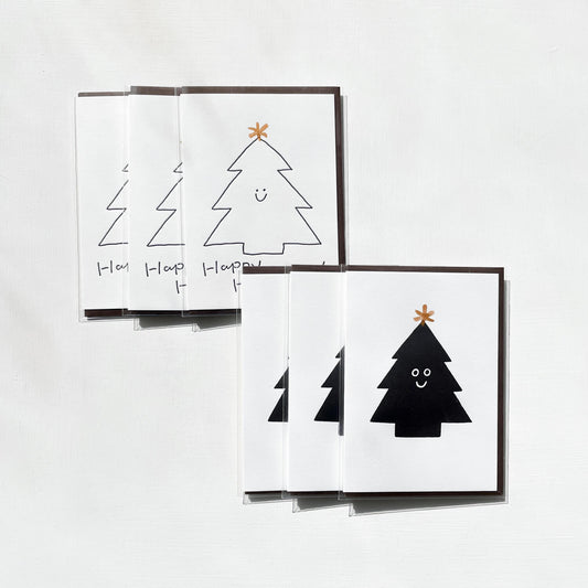 Letterpress Card Set - Holiday Trees