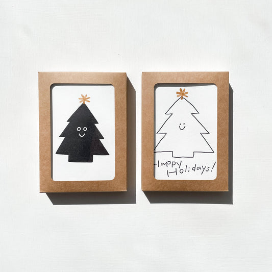Letterpress Card Set - Holiday Trees
