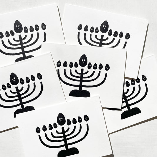 Letterpress Card Set - Hanukkah Menorah