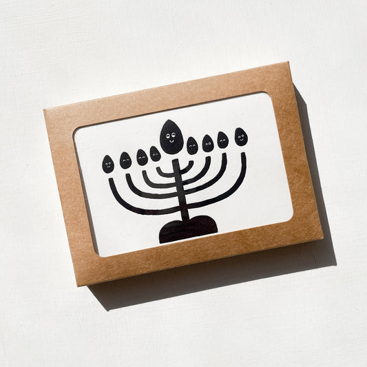 Letterpress Card Set - Hanukkah Menorah