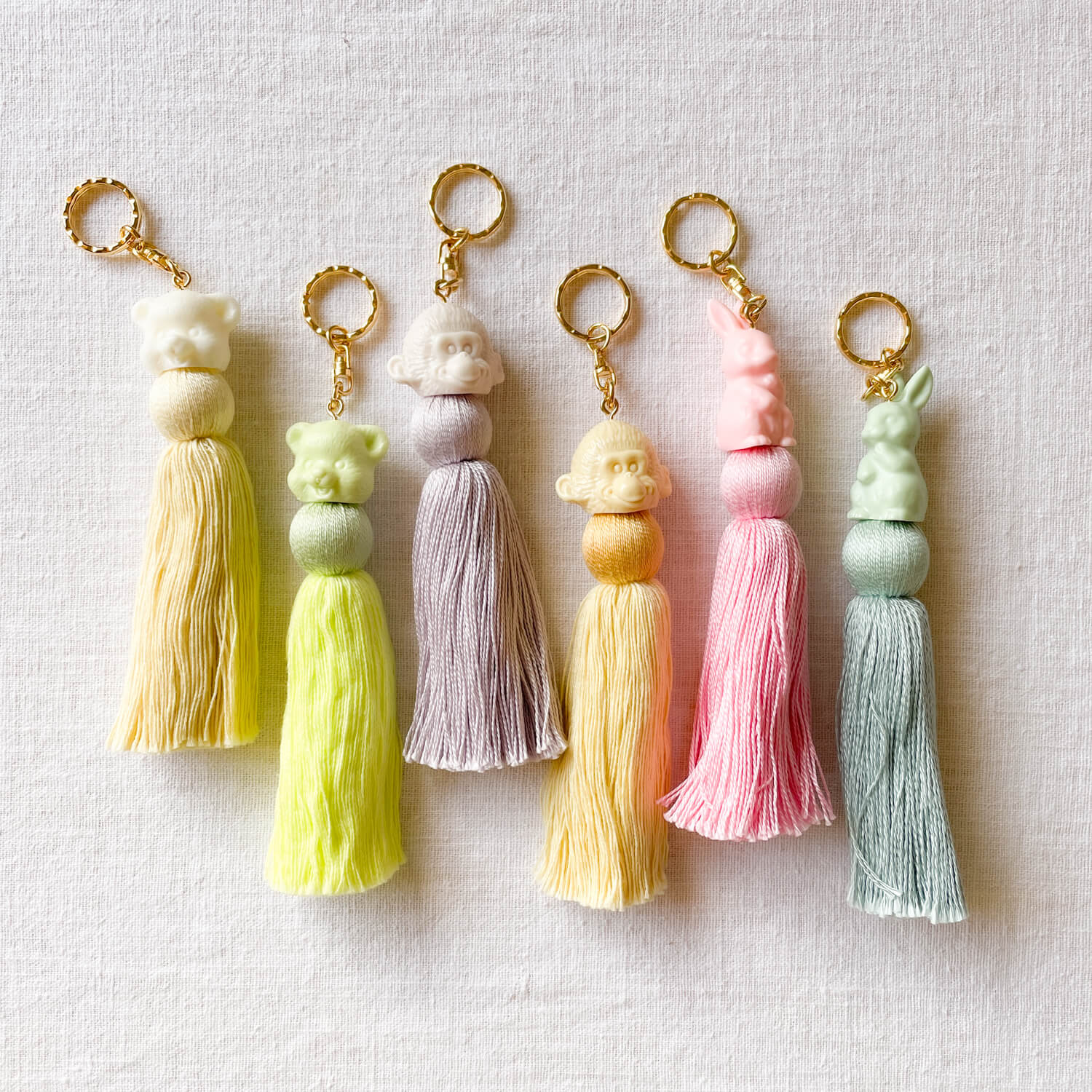 5 Sets Tassel Key Chain Making Kit DIY Suede Charms Gold Key Rings  Keychains