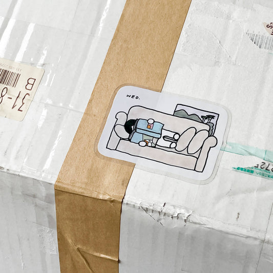 Sticker - Reading on Sofa