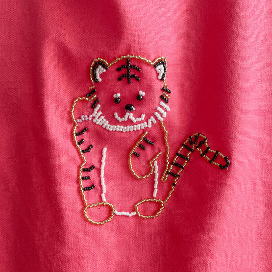 Bead Embroidered Bag - Beckoning Tiger